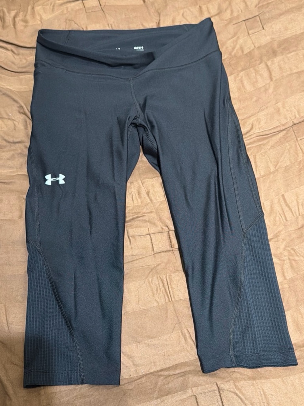 Under Armour Black Capri Leggings with White Logo